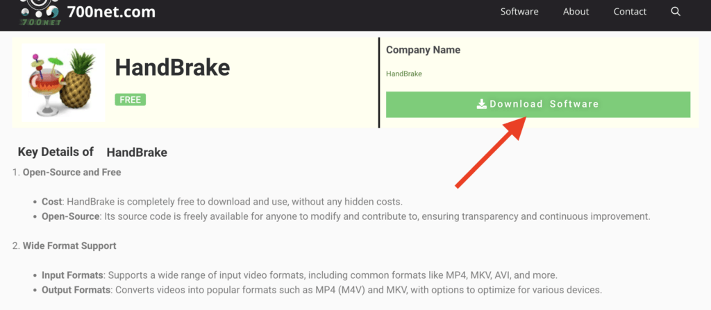 Handbrake software for Mac